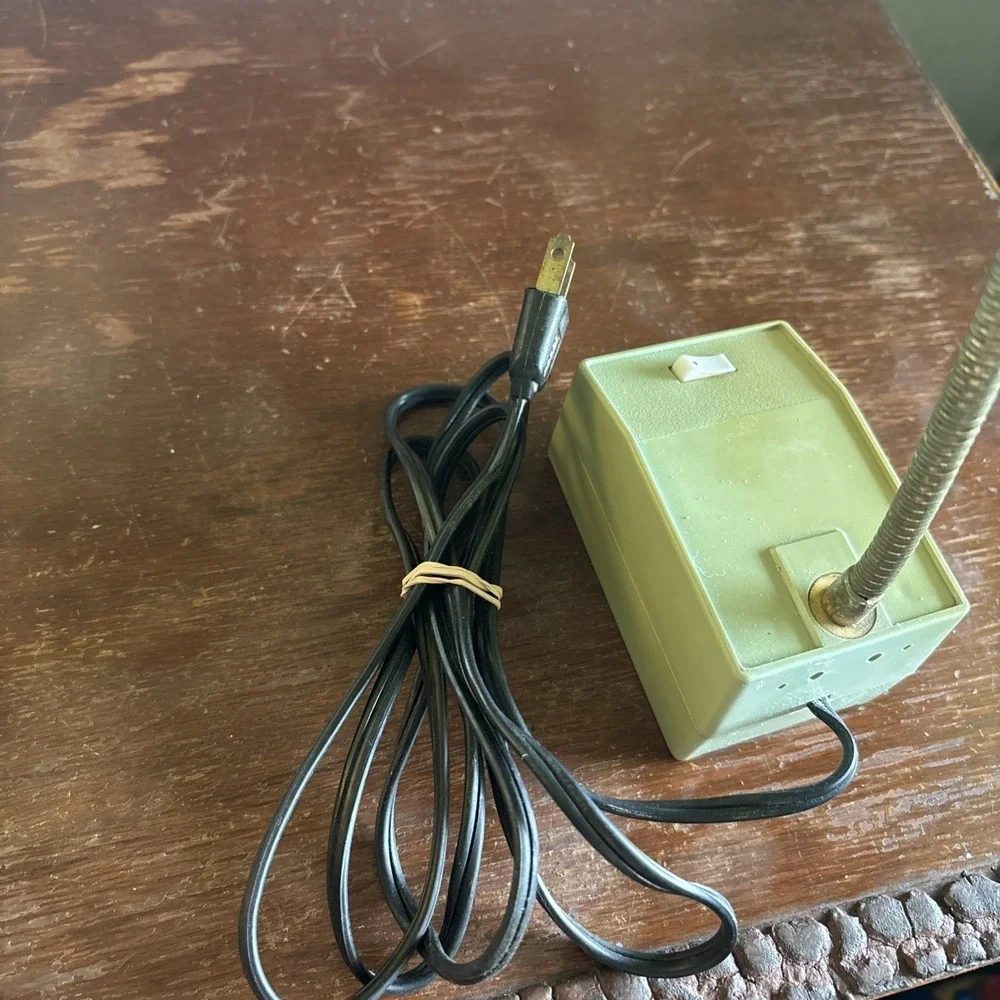 Vtg 1960s Green Metal Desk‎ Lamp Adjustable Flexible Gooseneck Japan MCM